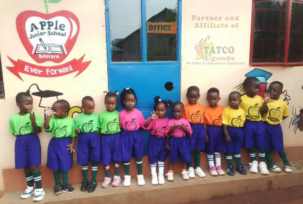 Children at Apple Junior School, an ECD center set up by TATCO Uganda